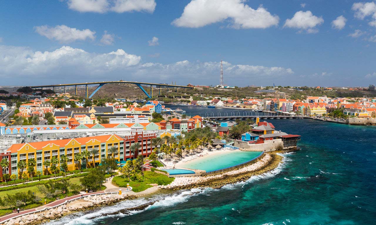 00255 karibik curacao willemstad queen emma bridge fernreise strand