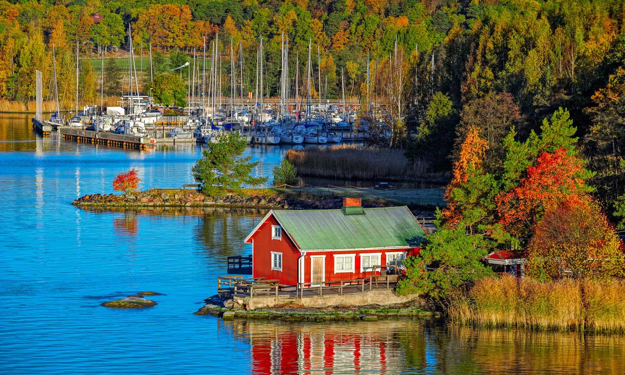 00330 skandinavien finnland turku ruissalo insel seen wald natur urlaub hotel