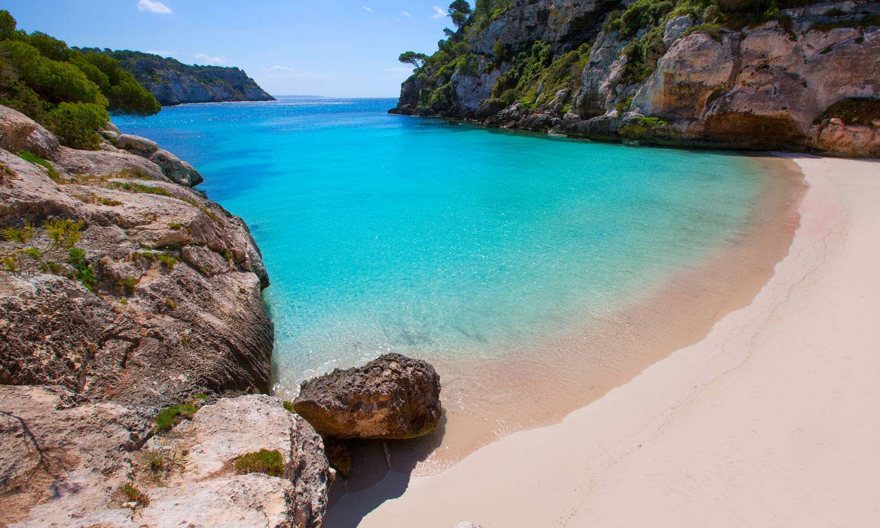 00415 europa spanien ballearen menorca ciutadella türkises wasser traumurlaub sommer mittelmeer baden sonne strand