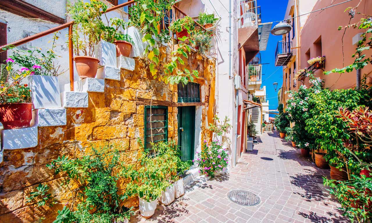 00432 europa griechenland kreta chania altstadt mittelmeer palmen traumurlaub hotel