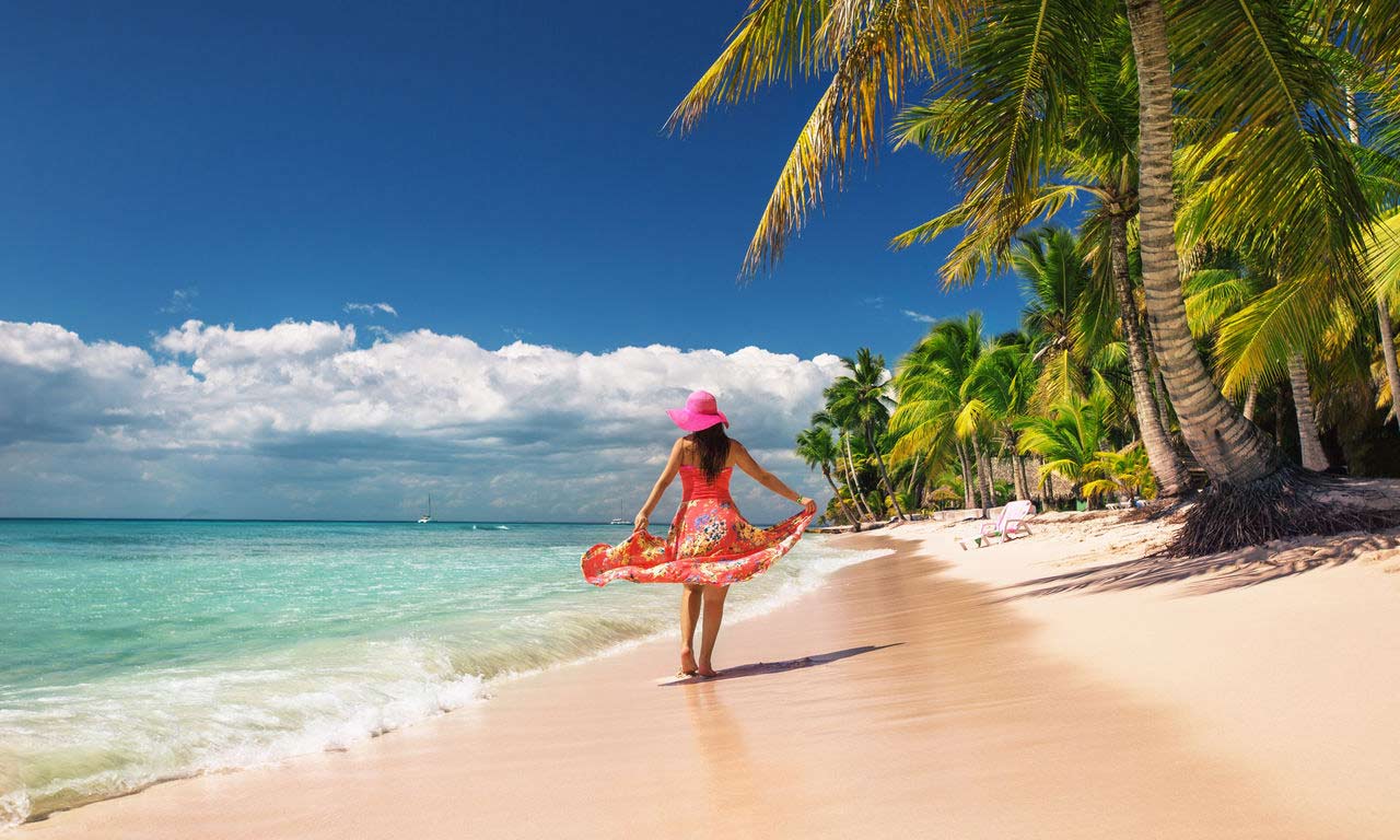 00794 dominikanische republik urlaub karibik traumstrand insel strand sommer palmen paradies strandspaziergang