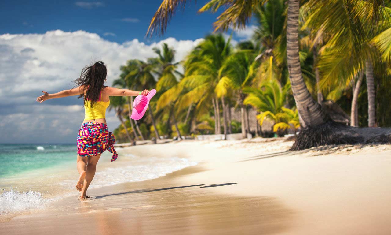 00796 dominikanische republik urlaub fernreise karibik traumstrand insel strand sommer palmen paradies strandspaziergang
