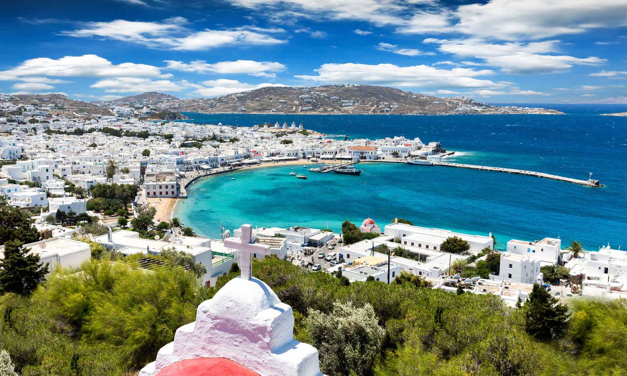 00845 mykonos griechenland urlaub mittelmeer insel sommer strandurlaub erholung strand bucht
