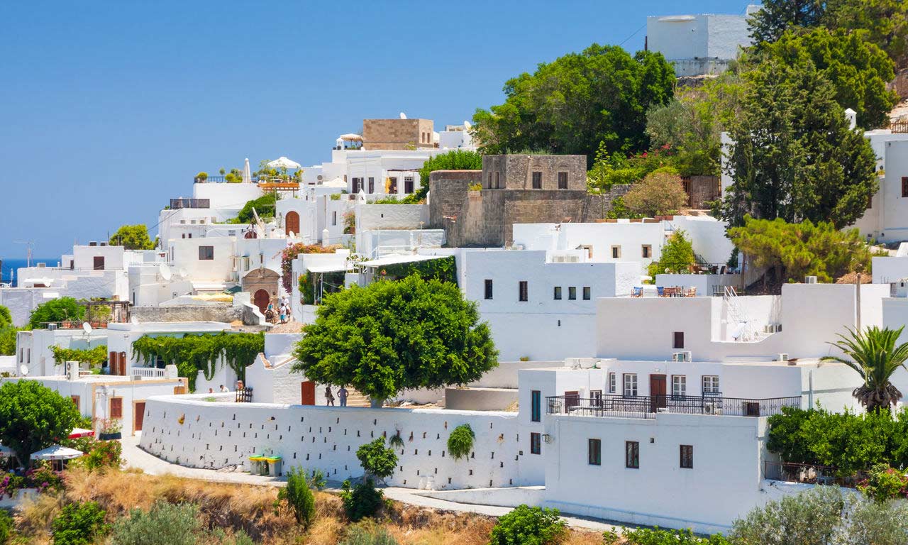 00853 urlaub rhodos griechenland mittelmeer insel sommer ausflug lindos dorf