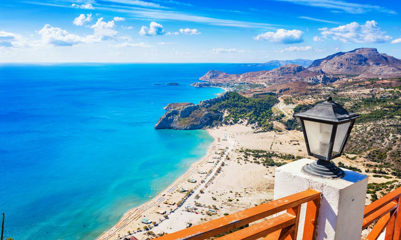00859 urlaub rhodos griechenland mittelmeer insel sommer strandurlaub erholung strand aussicht