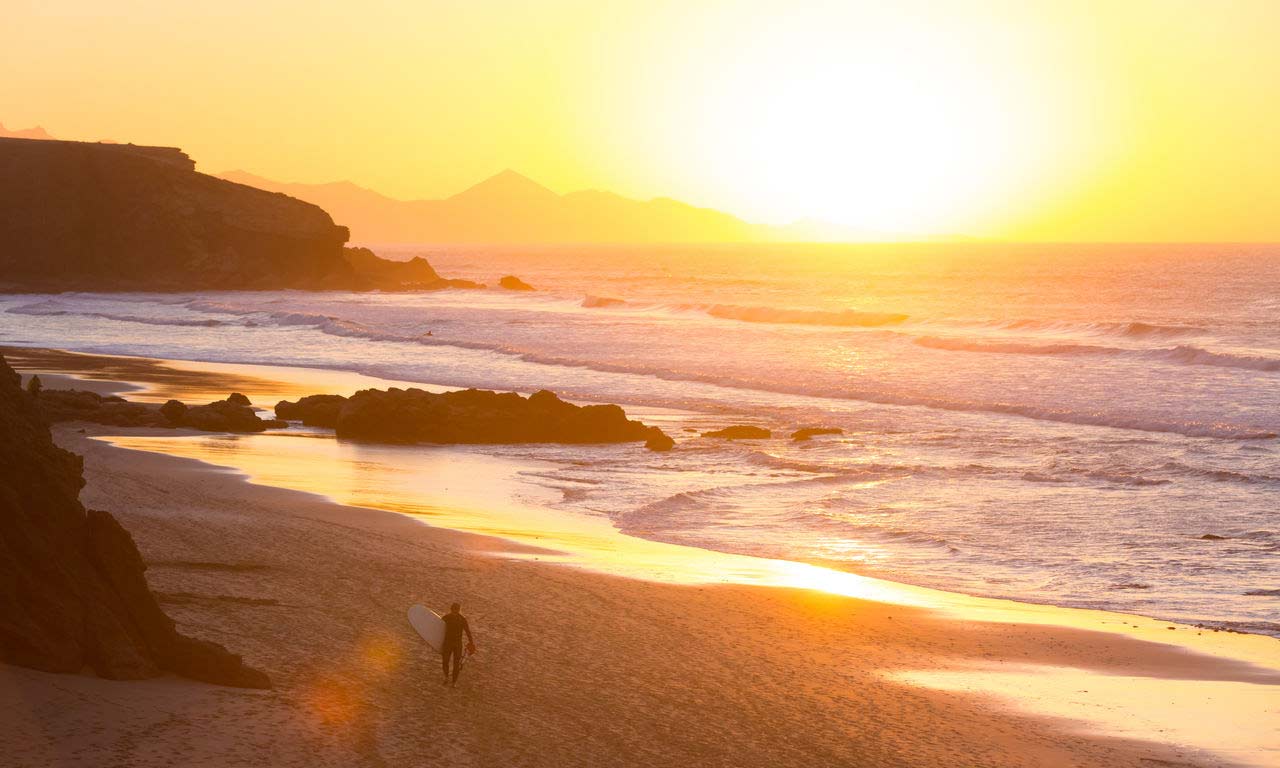 01237 fuerteventura urlaub spanien atlantik kanaren insel sommer strandurlaub surfing sonnenuntergang