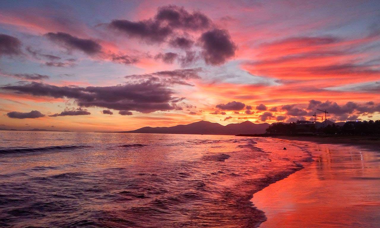 01274 lanzarote spanien urlaub atlantik kanaren insel sommer strandurlaub sonnenuntergang